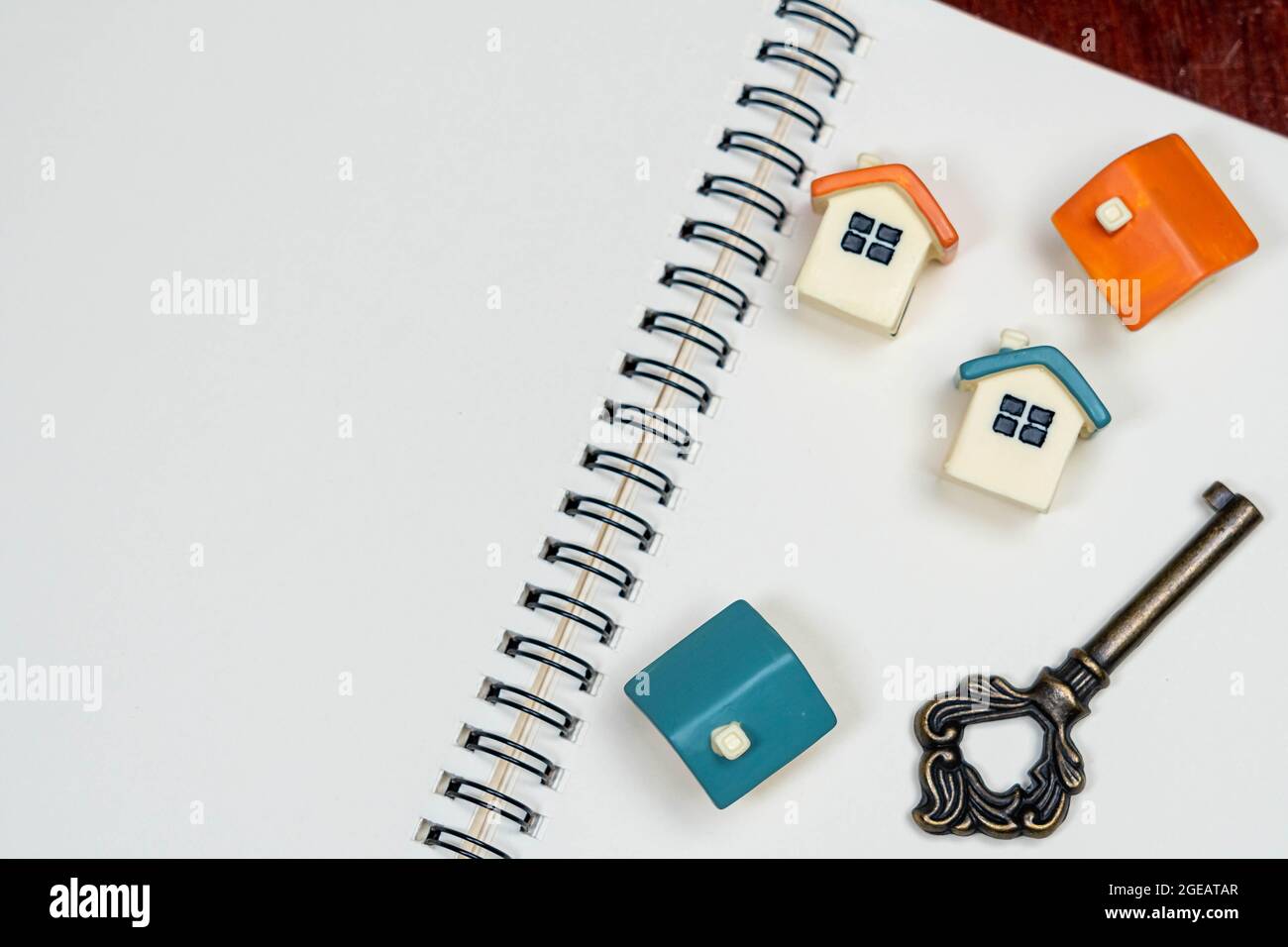 Home toy  , kry  and accessories on white paper. Stock Photo