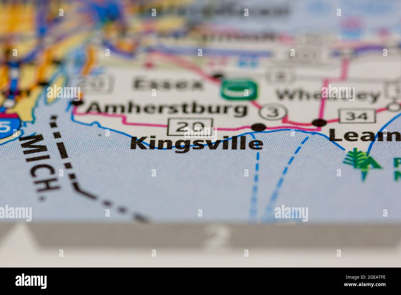 Map Of Kingsville Ontario Kingsville Ontario Canada Shown On A Road Map Or Geography Map Stock Photo  - Alamy