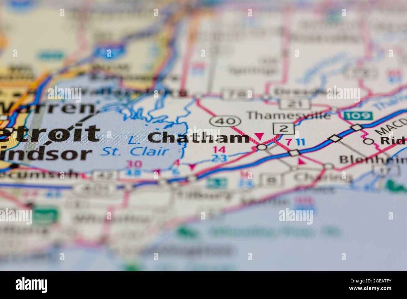 Road Map Of Ontario Canada Chatham Ontario Canada Shown On A Road Map Or Geography Map Stock Photo -  Alamy