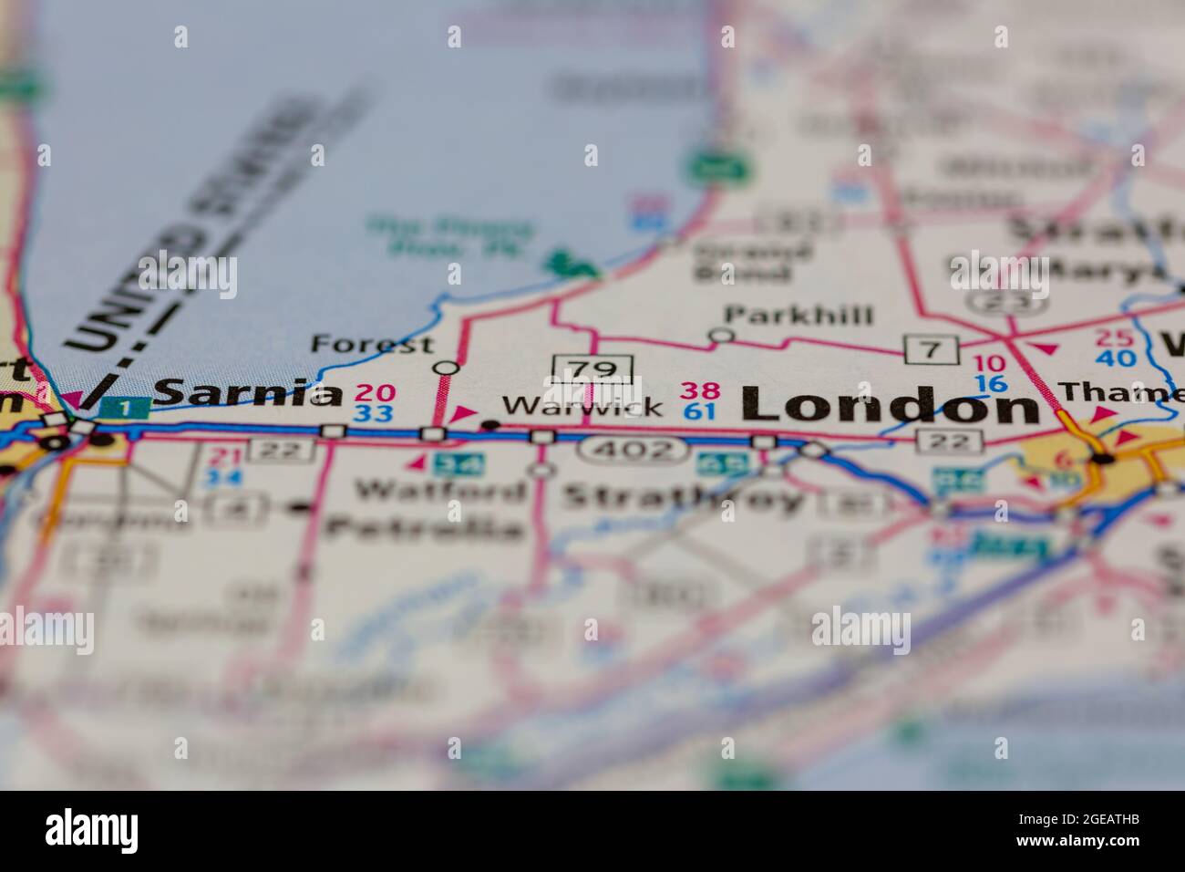 Warwick ontario map hires stock photography and images Alamy