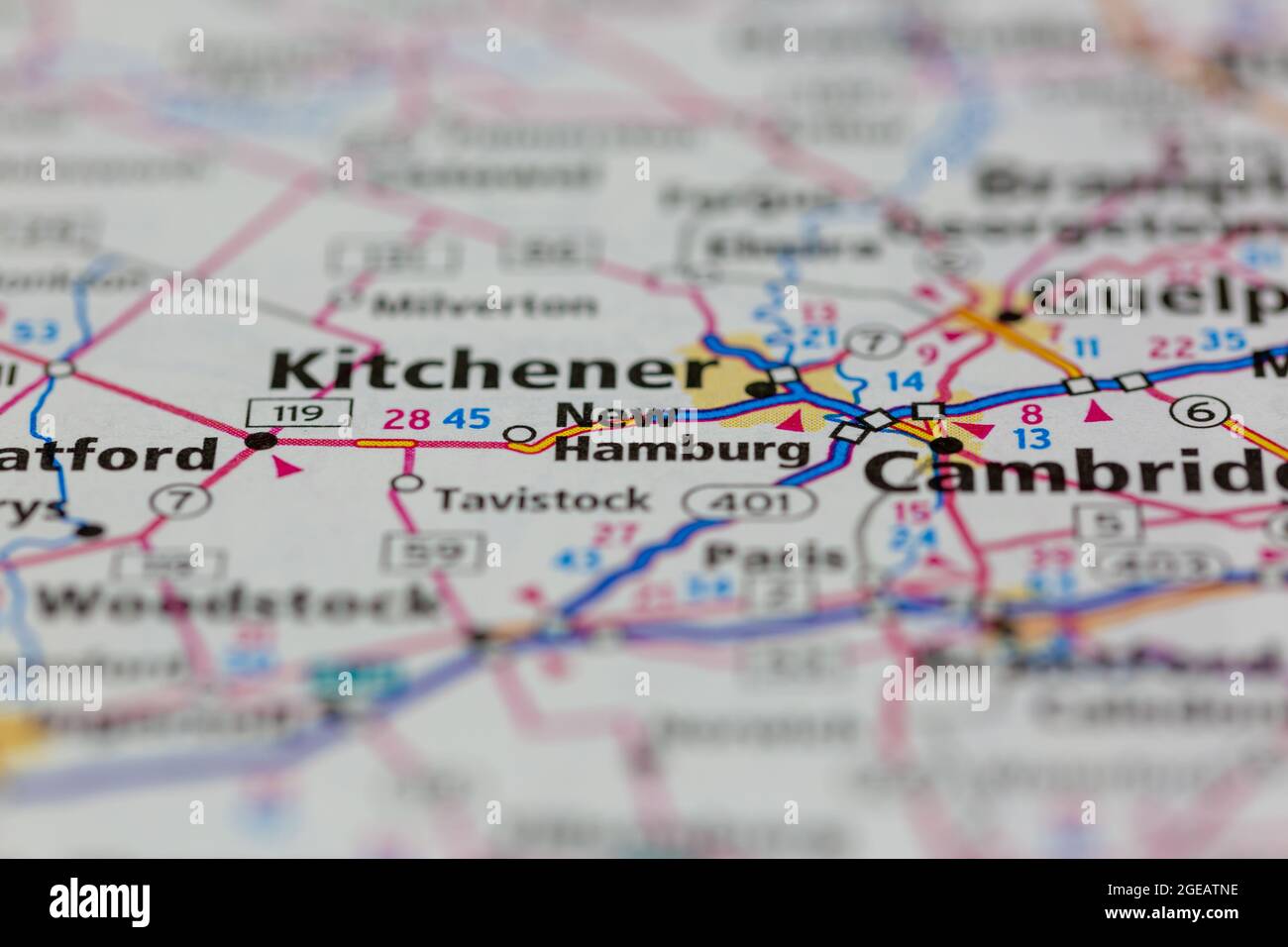 Directions To New Hamburg New Hamburg Ontario Canada Shown On A Road Map Or Geography Map Stock Photo  - Alamy