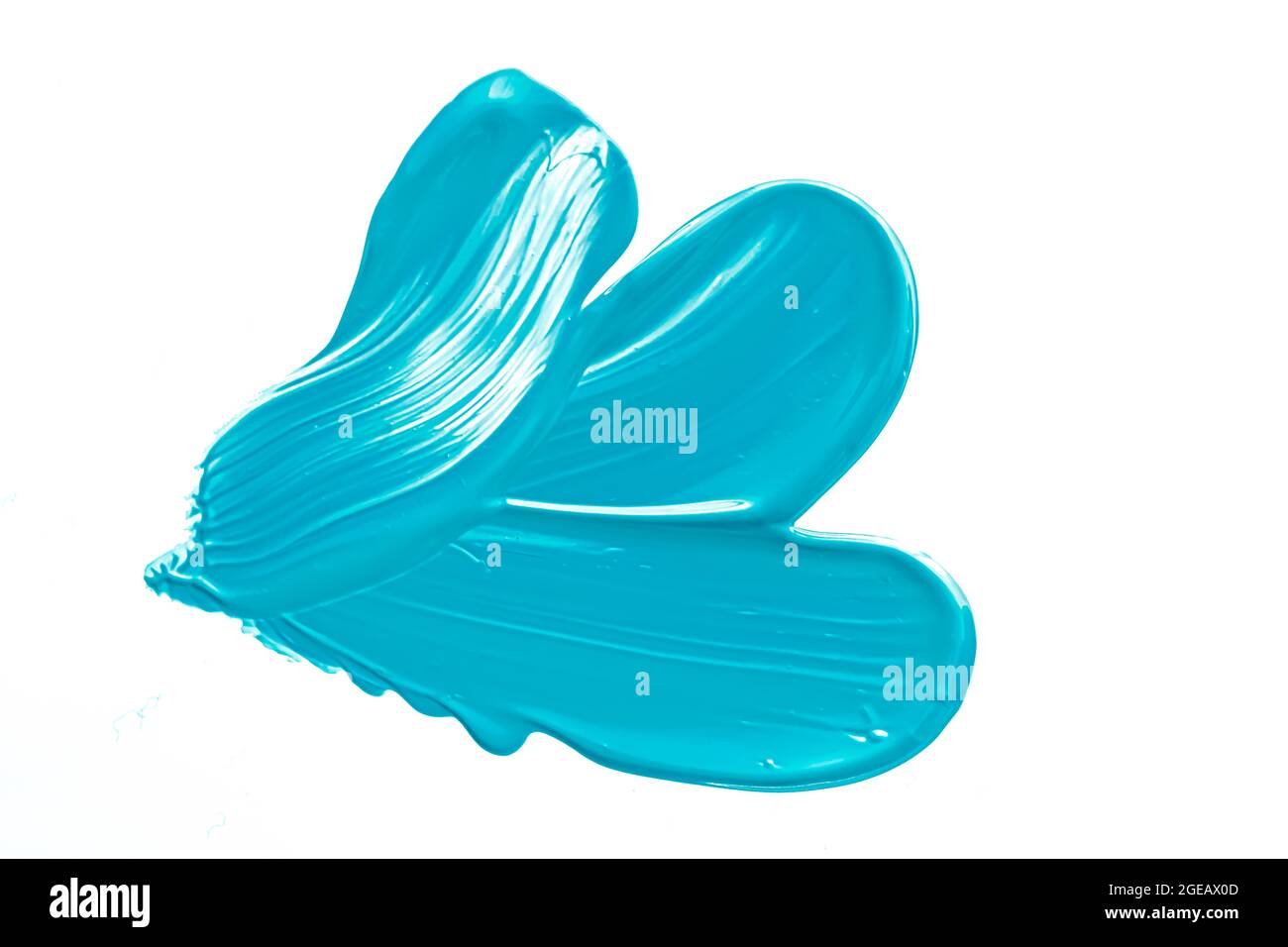 Mint blue beauty cosmetic texture isolated on white background, smudged