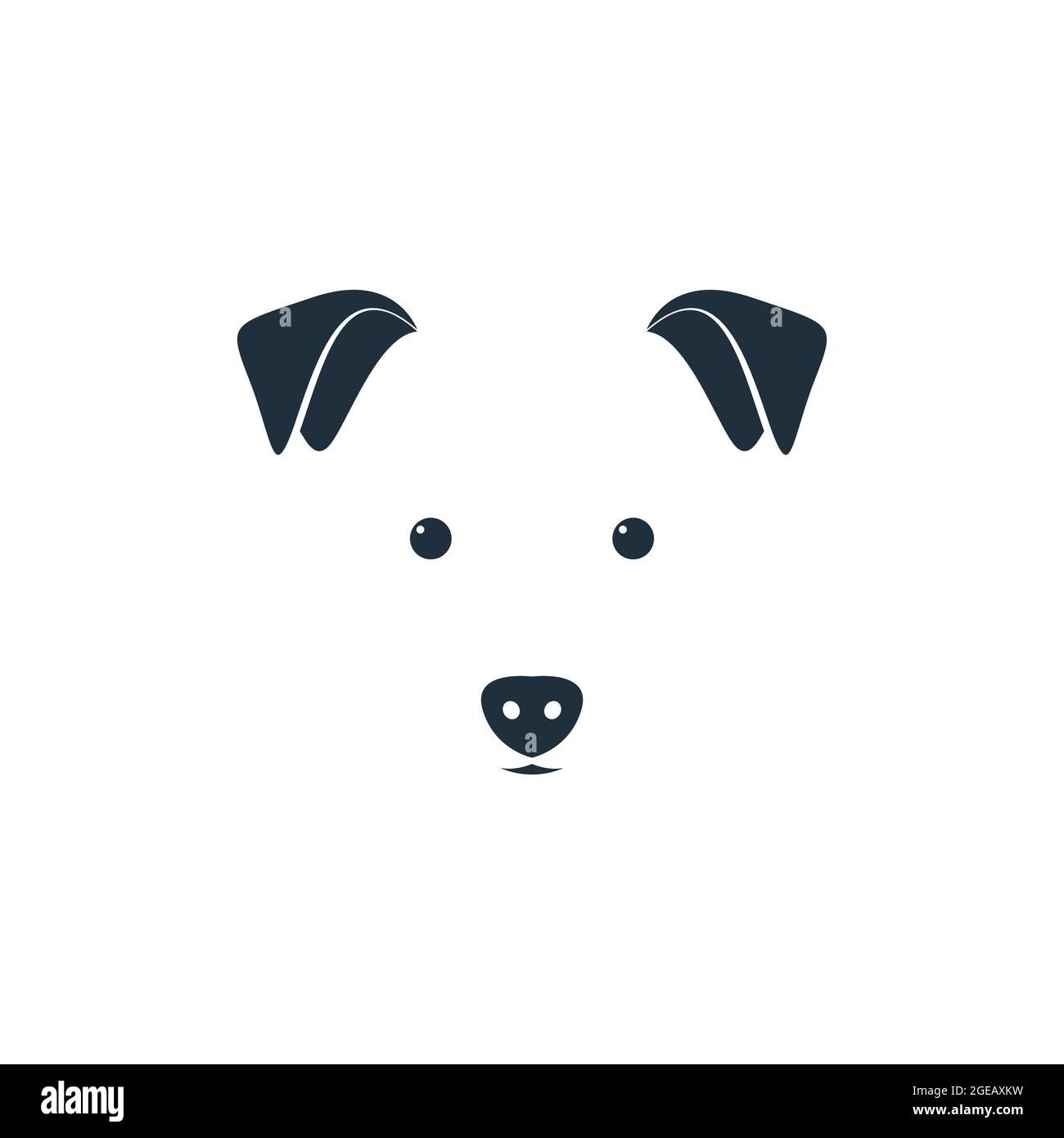Illustration of cute dog head on white background. Minimal iconic for pet  logo Stock Vector Image \u0026 Art - Alamy, image size:1300x1390