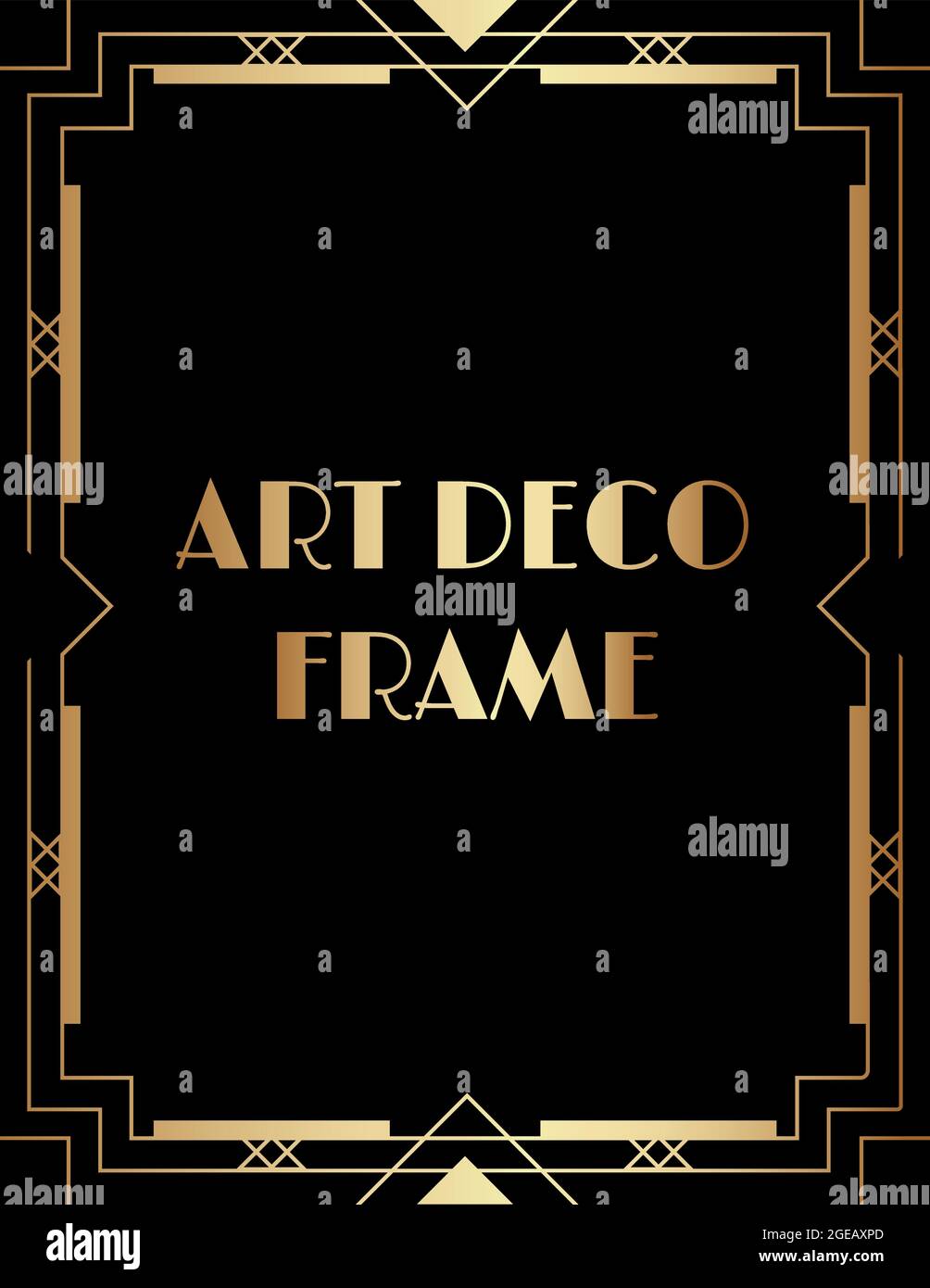 Geometric Gatsby Art Deco Style Print Frame Design Stock Vector Image
