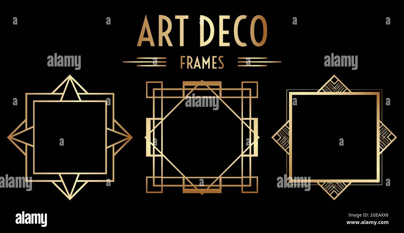 Geometric Gatsby Art Deco Border or Frame Design Stock Vector Image