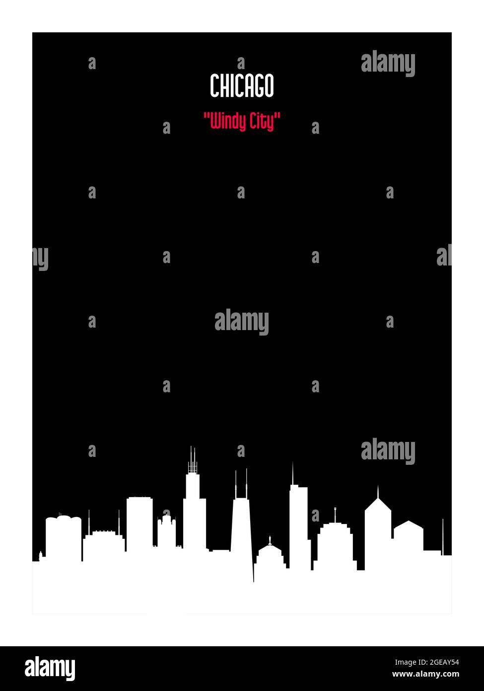 Chicago skyline illustration hi-res stock photography and images - Alamy