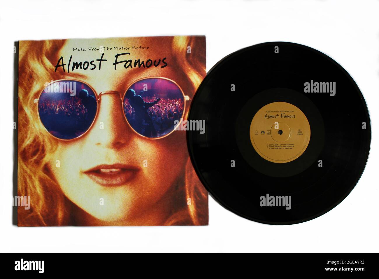 Almost Famous is an American comedy-drama film directed by Cameron Crowe. Teenage journalist writing for Rolling Stone. Vinyl record album cover Kate Stock Photo