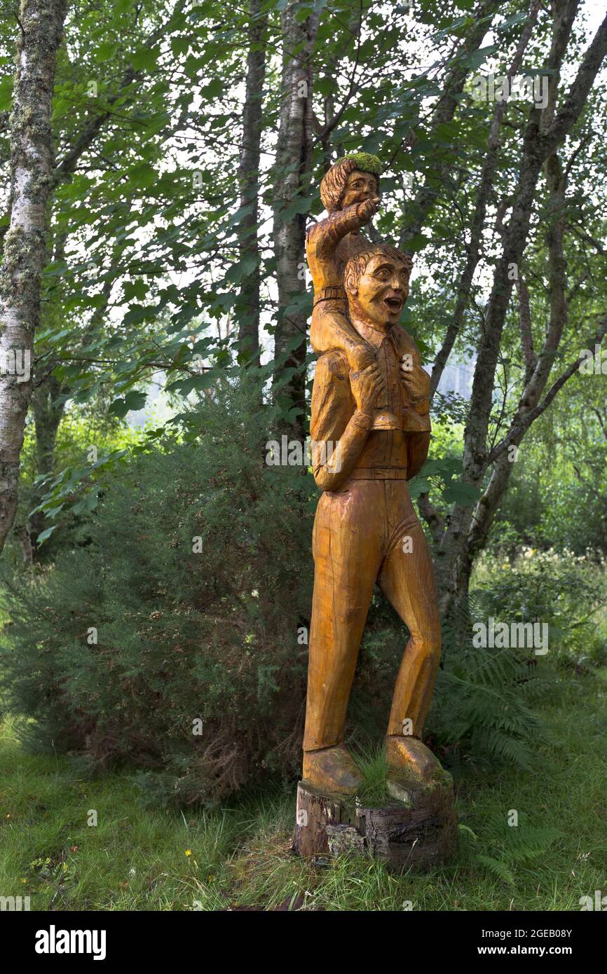 dh Blackmuir wood STRATHPEFFER EASTER ROSS CROMARTY Carved sculptures on Scottish woodland trail Scotland Stock Photo