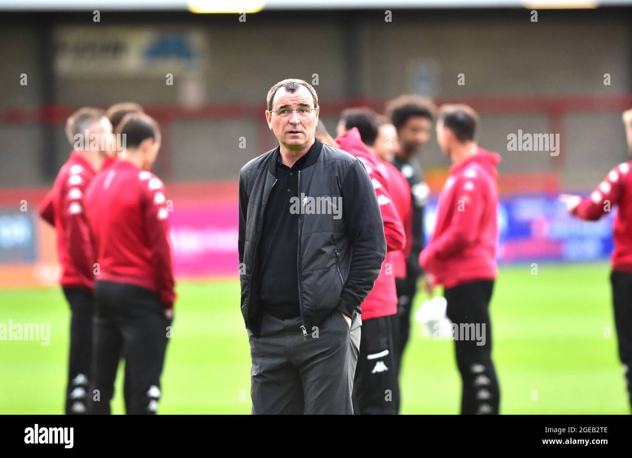 Salford City manager Gary Bowyer before the Sky Bet League Two match between Crawley Town and Salford City at the People's Pension Stadium  , Crawley ,  UK - 17th August 2021 Stock Photo