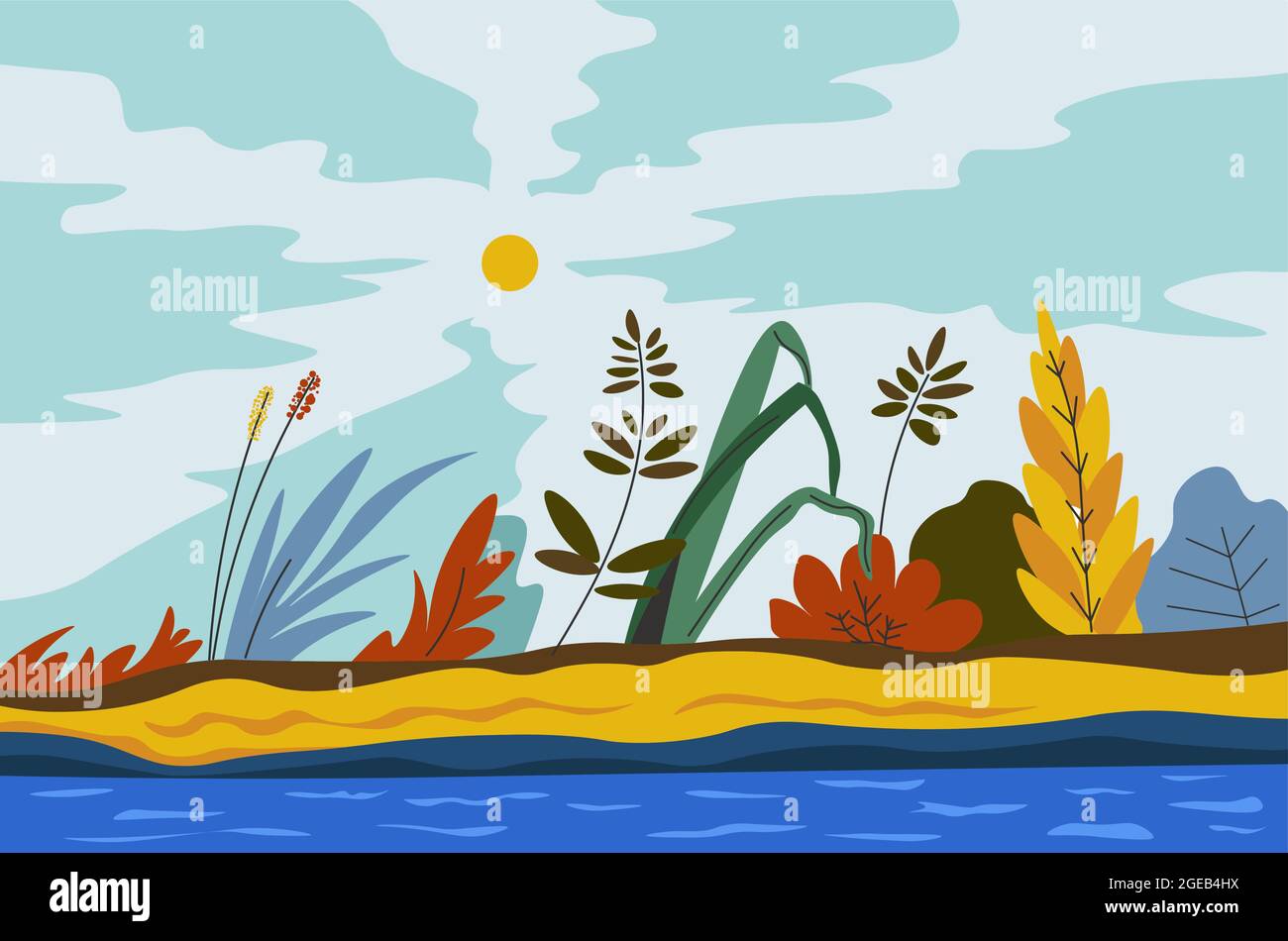 Autumn or spring landscape with foliage bloom Stock Vector Image & Art