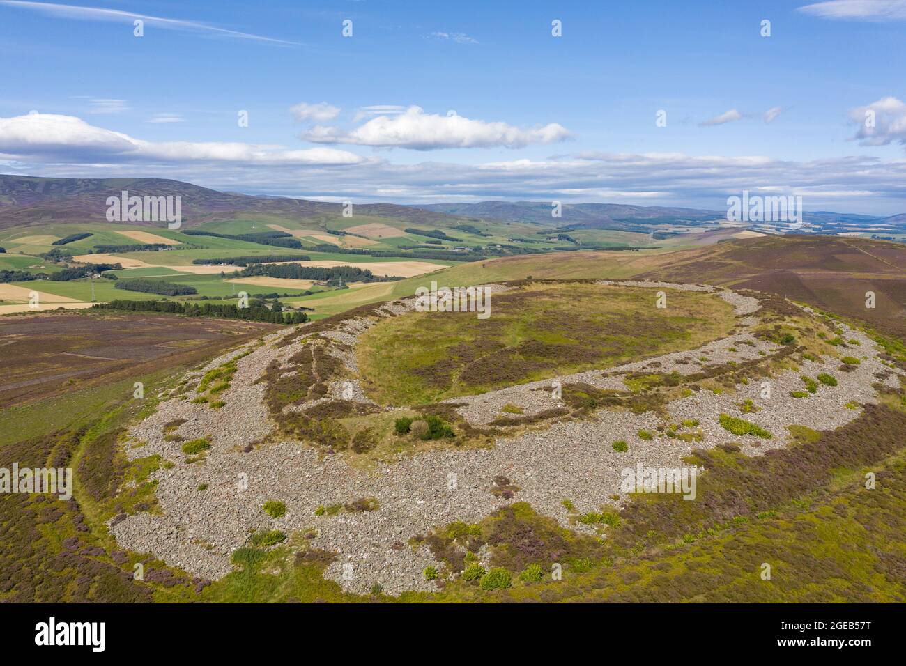 The White Caterthun an Iron Age hill fort overlooking Strathmore, Brechin, Angus, Scotland. Stock Photo
