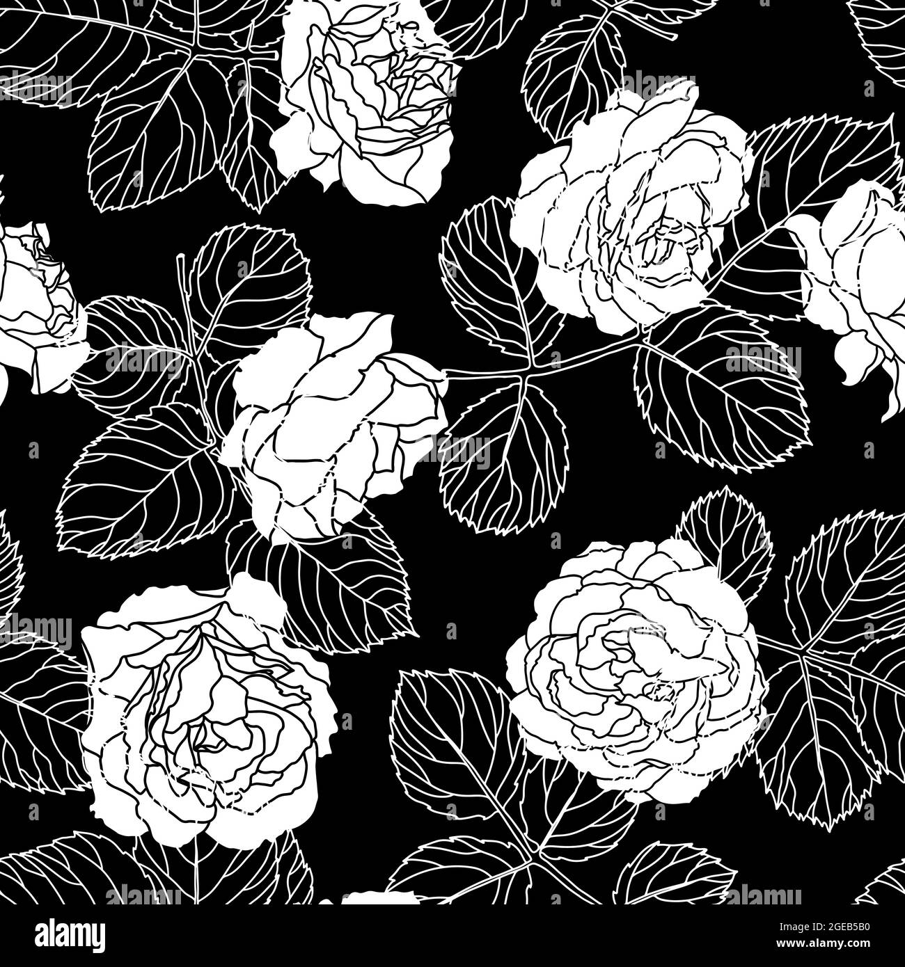 Roses or peonies floral seamless pattern vector Stock Vector Image ...