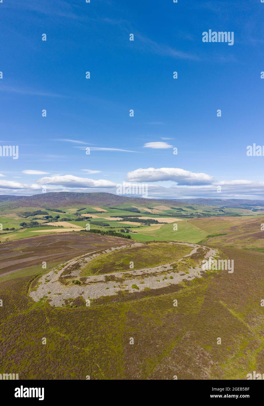 The White Caterthun an Iron Age hill fort overlooking Strathmore, Brechin, Angus, Scotland. Stock Photo