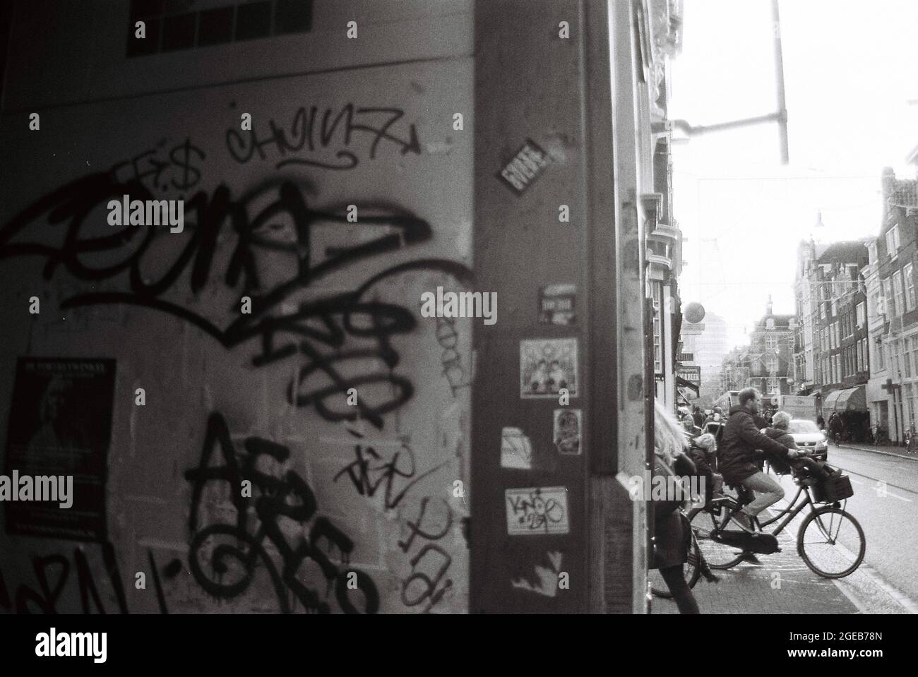 A series of photos taken during a trip to amsterdam, depicting streets, canals, cycle parking, markets, stalls and shops Stock Photo