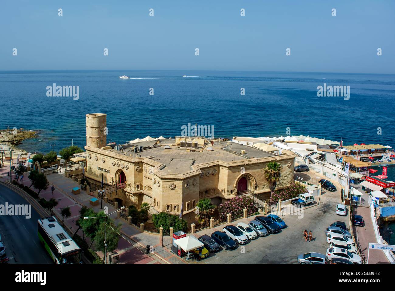 Point Battery, also known as Fort Sliema, is an artillery battery, built in 1876. Now a restaurant called Il-Fortizza ( Stock Photo