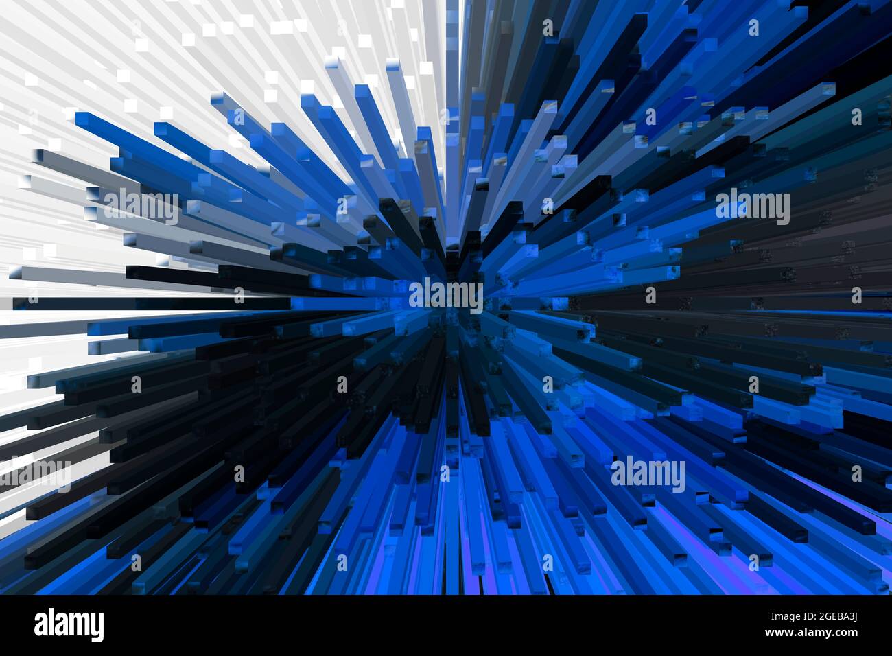 Abstract Dark Blue 3D Extrude Effect Background Design Stock Photo
