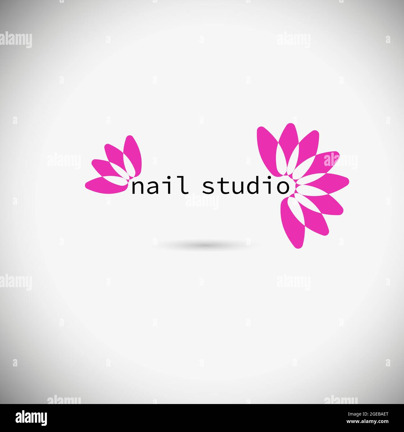 Logo manicure studio. Lotus flower. Vector illustration Stock Vector