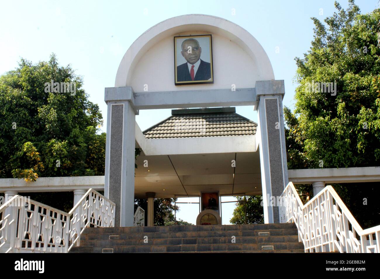 The entrance of the late President Hastings Kamuzu Banda mausouleum in Lilongwe. Malawi. Stock Photo