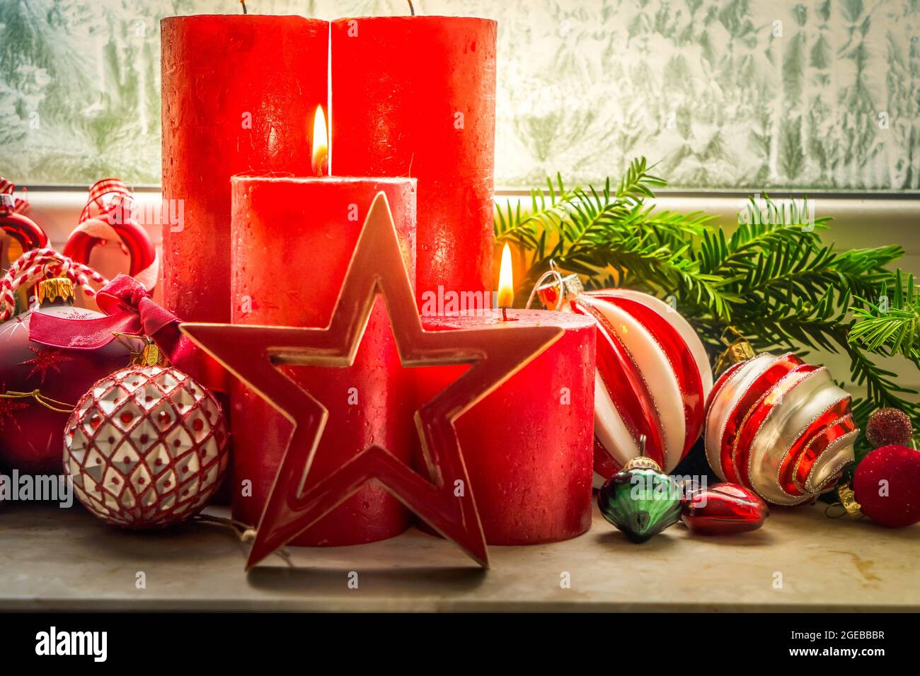 Burning advent candles Stock Photo Alamy