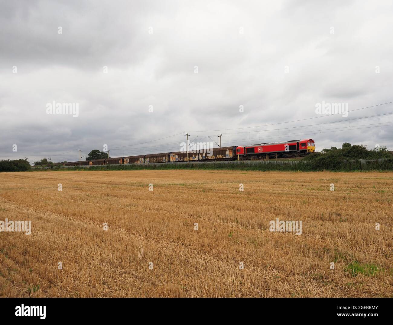 DB Cargo Class 66 locomotive 66131 works Daventry to Dollands Moor Northamptonshire, UK Stock Photo