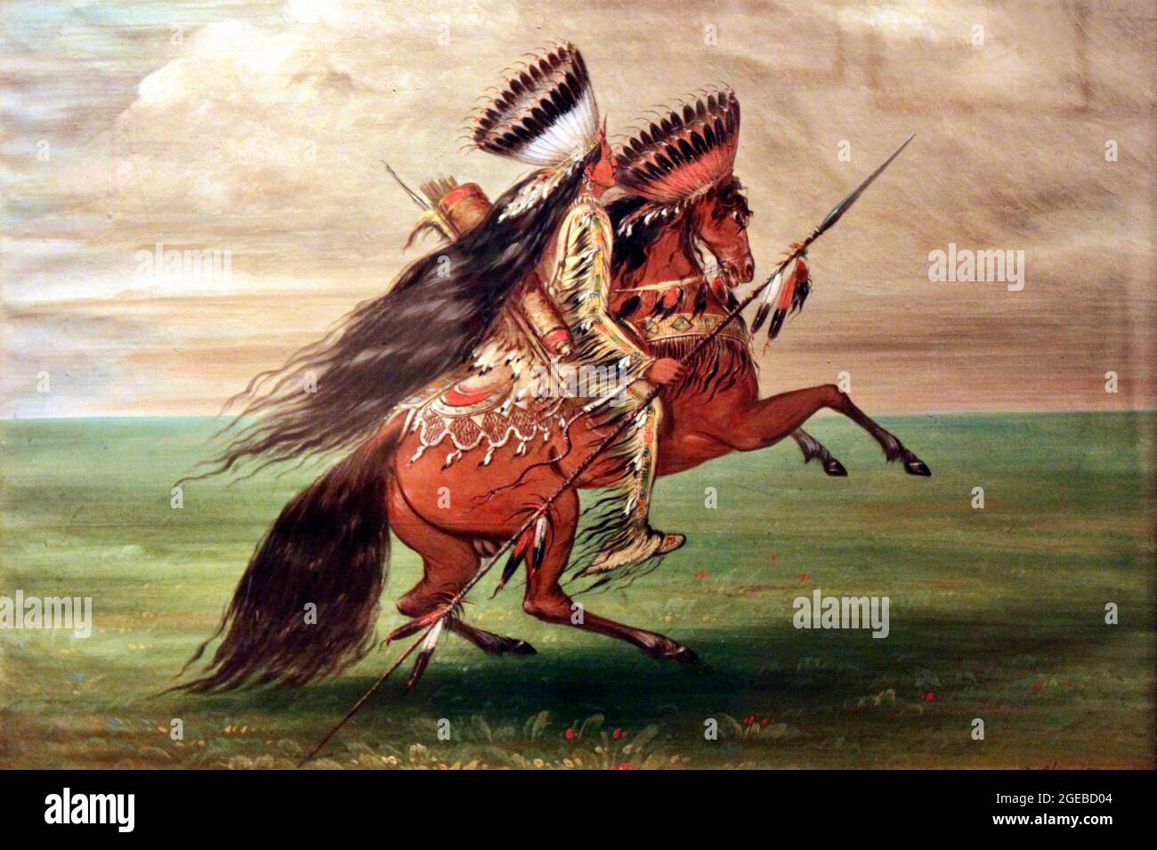 George Catlin artwork entitled Crow Indian 'He Who Jumps Over All' Stock Photo