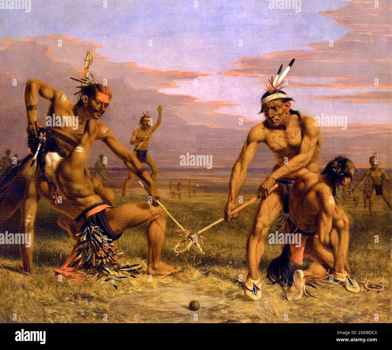 Charles Deas artwork - Sioux playing Ball - 1843 Stock Photo