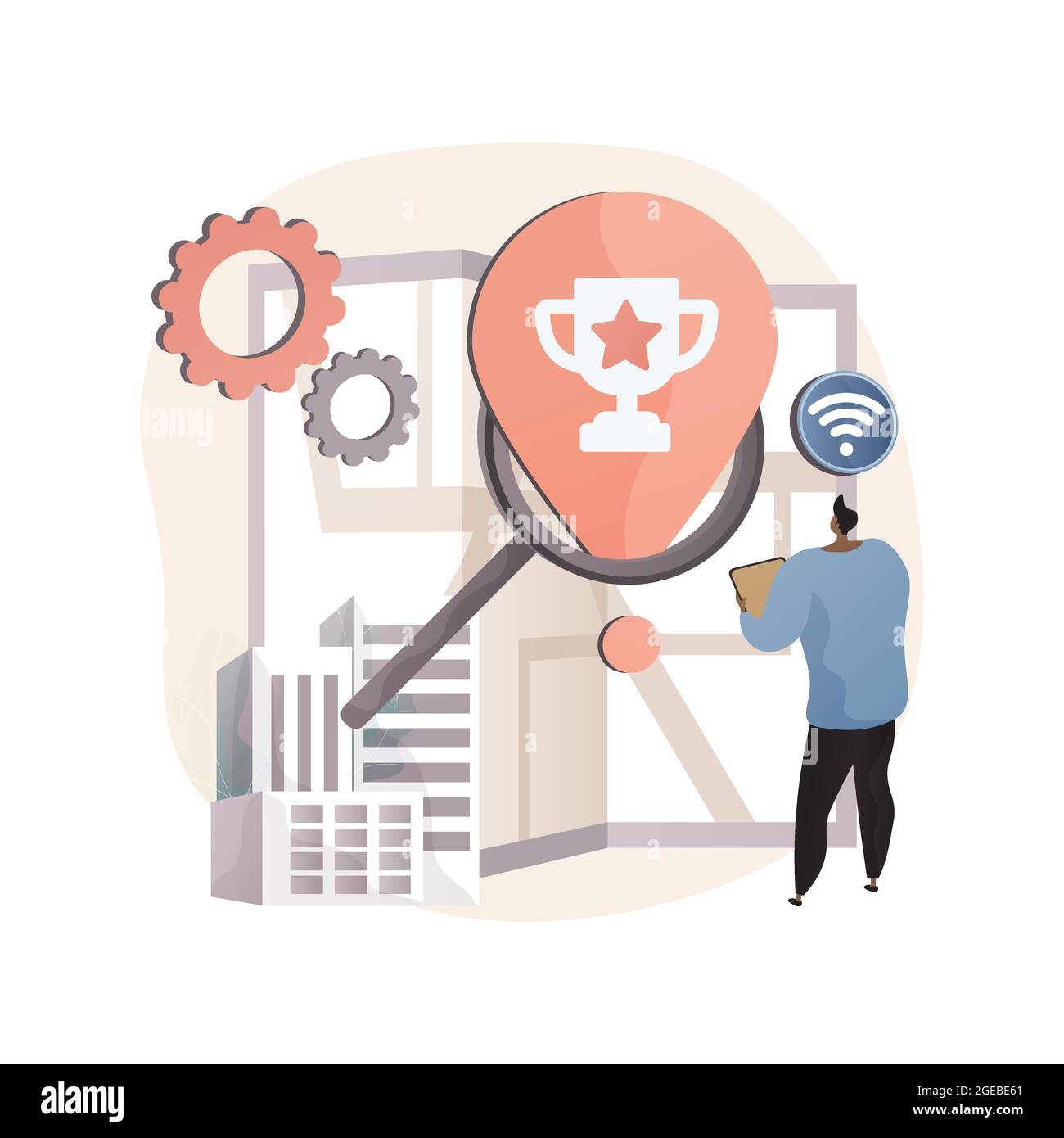 Interactive city quest abstract concept vector illustration. Stock Vector