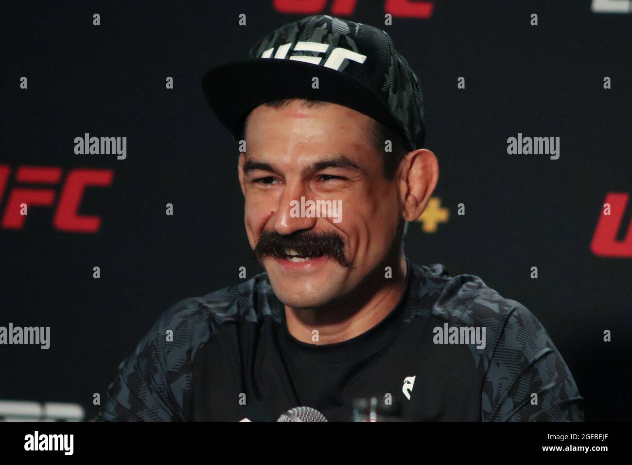 LAS VEGAS, NV - AUGUST 18: Vinc Pichel interacts with media during the UFC  Vegas 34: Cannonier v Gastelum Media Day at UFC Apex on August 18, 2021 in  Las Vegas, Nevada