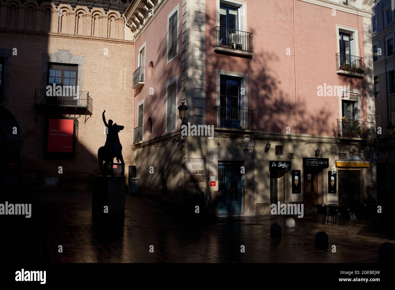 The entrance to the Pablo Gargallo museum, in the San Felipe square. Saragossa, Spain. Stock Photo