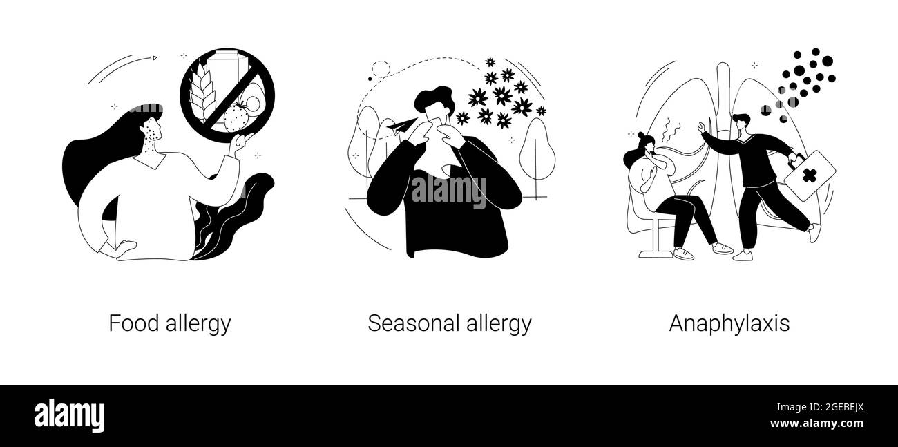 Allergic diseases abstract concept vector illustrations Stock Vector