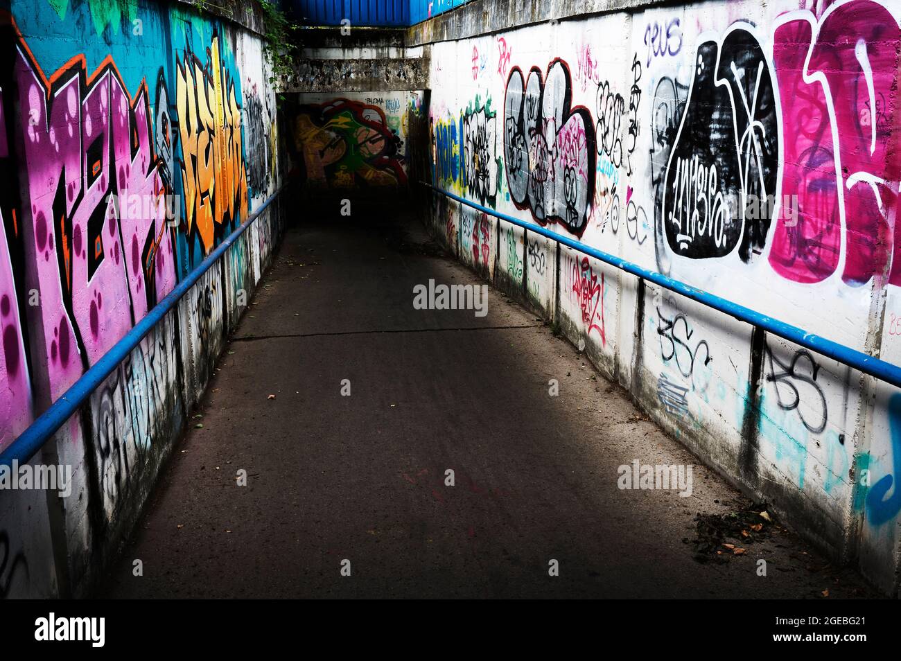 Heavily graffitied subway, Zagreb, Croatia Stock Photo