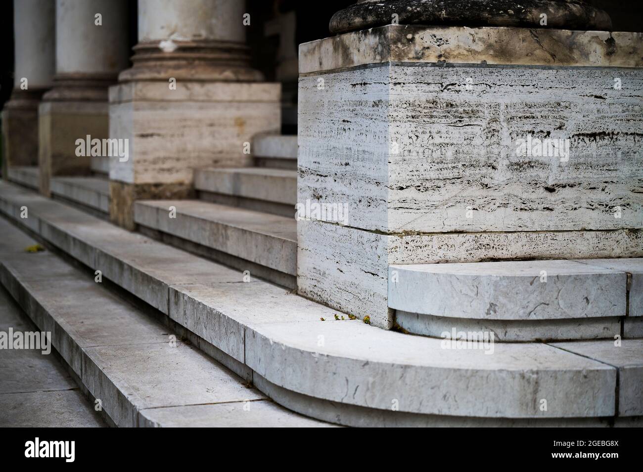 Marble steps of a grand building, Zagreb, Croatia Stock Photo