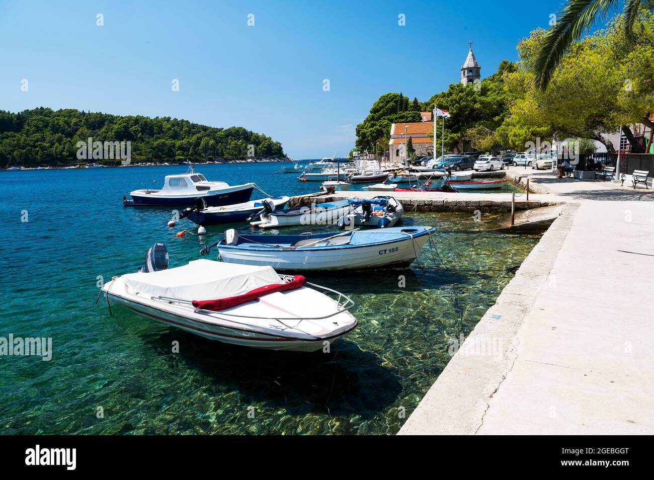 The beautiful marina at Cavtat on the Adriatic Coast of Croatia Stock Photo