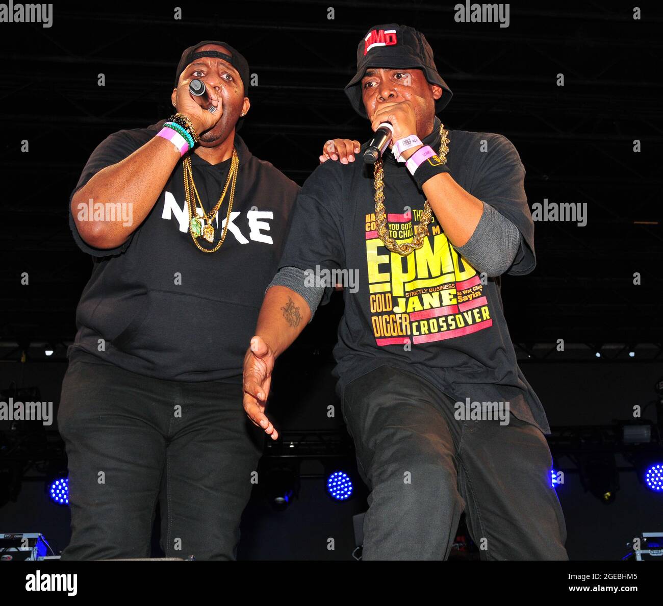 Staten Island, NY, USA. 17th Aug, 2021. EPMD- Parrish Smith, Eric Sermon attend the 'It's Time for Hip Hop in NYC' concert at Richmond County Bank Park on August 17, 2021 in Staten Island, New York. Credit: Koi Sojer/Snap'n U Photos/Media Punch/Alamy Live News Stock Photo