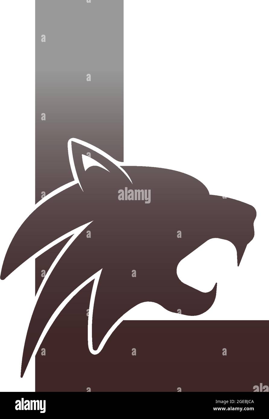 Letter L with panther head icon logo vector template Stock Vector