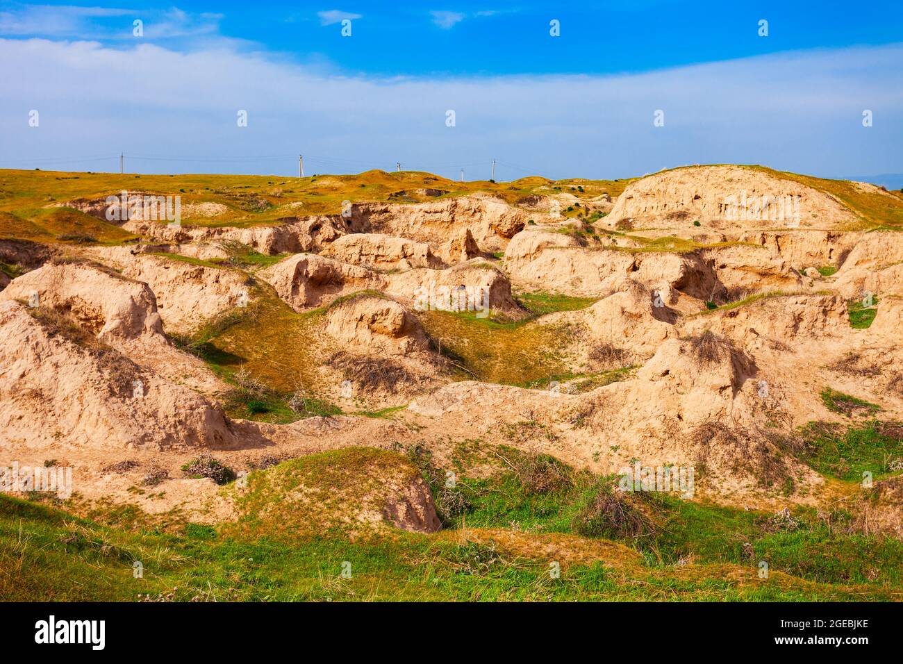 Afrasiyab or Afrosiyob is a one of the largest archaeological sites in the world in Samarkand city, Uzbekistan Stock Photo