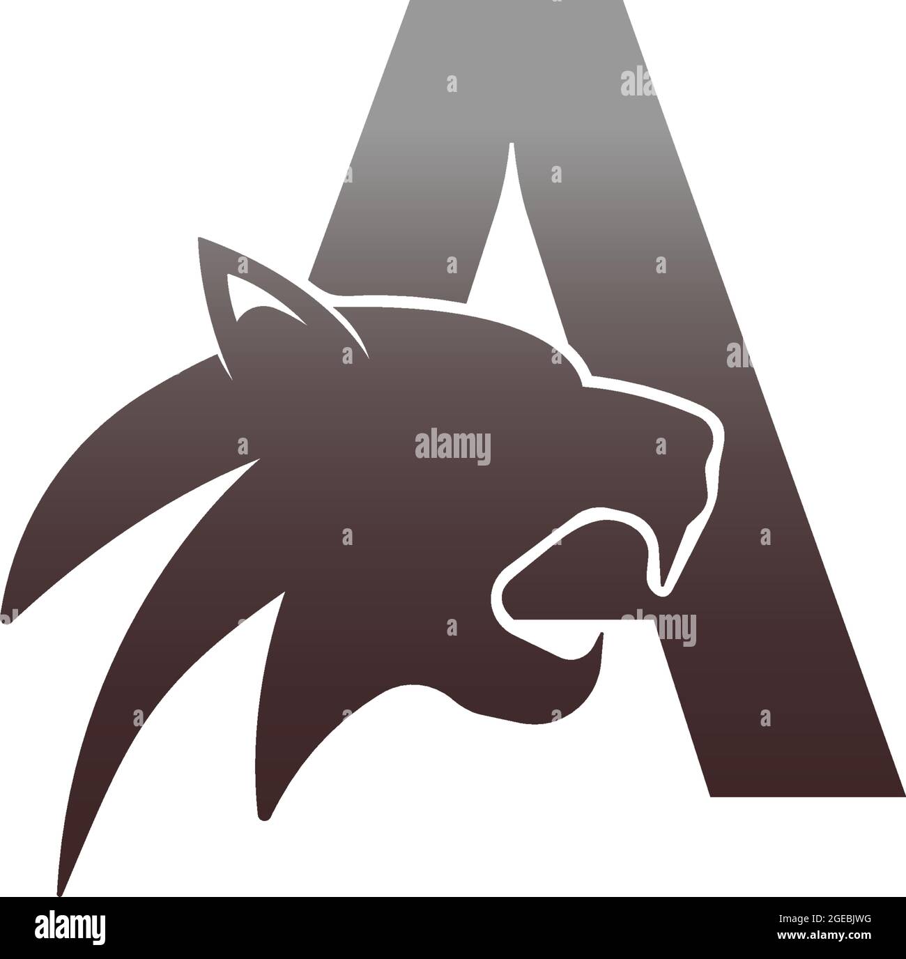 Letter A with panther head icon logo vector template Stock Vector