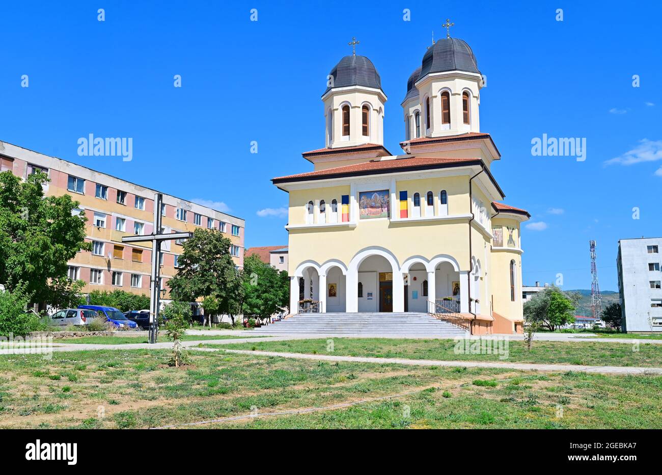 Moldova Noua town Romania Caras-Severin orthodox church Stock Photo