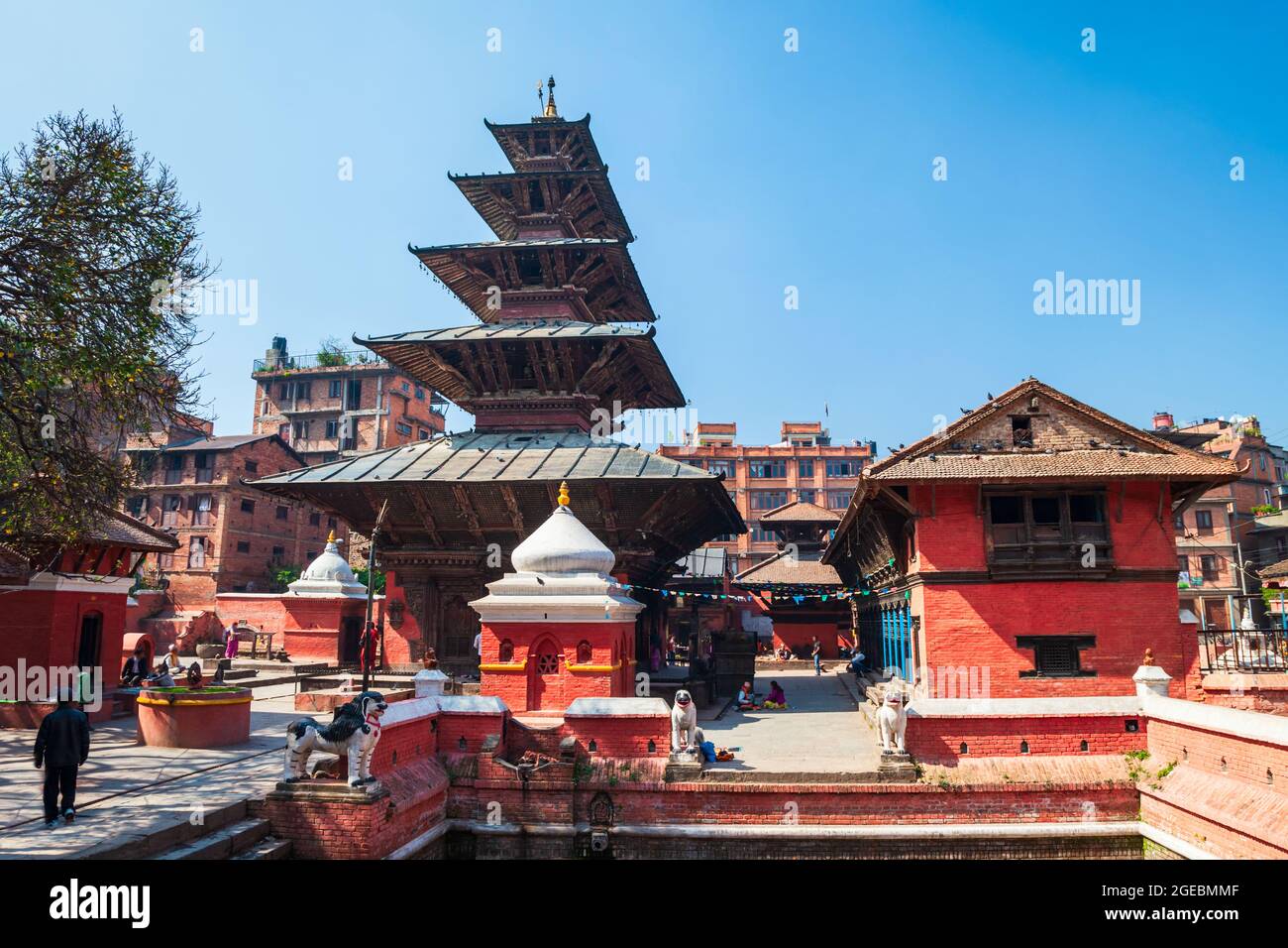 Hindu temple at the Patan Durbar Square in Lalitpur or historically Patan city near in Kathmandu in Nepal Stock Photo