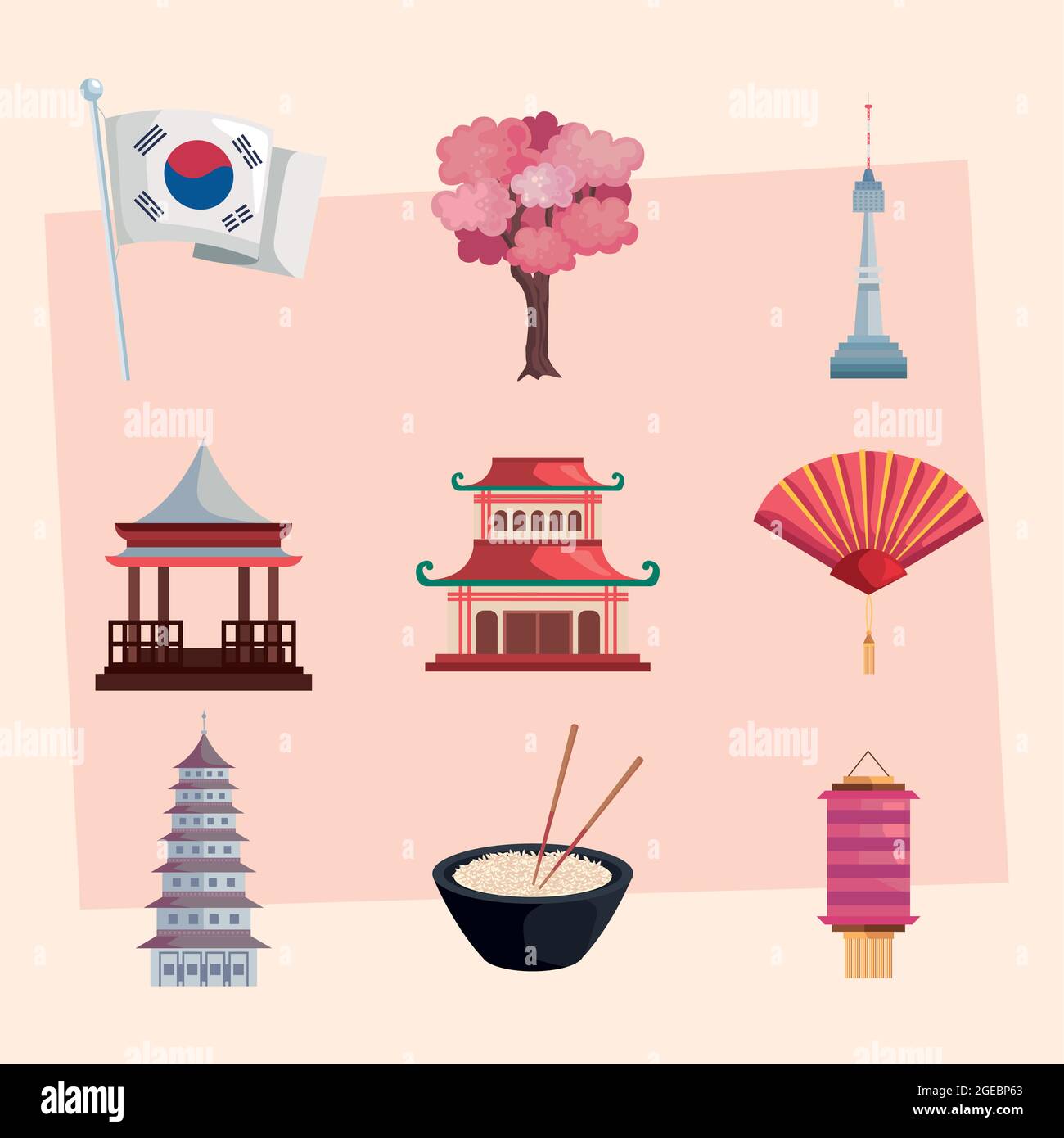 nine korea culture icons Stock Vector Image & Art - Alamy