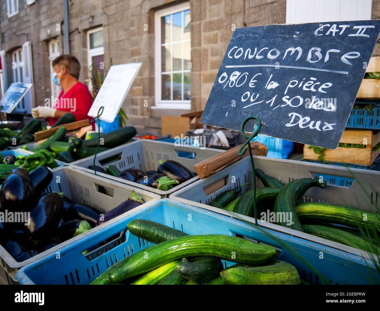 Vegetables, open air market, Saint-Vaast la Hougue, Manche department,  Cotentin, Normandy region, France Stock Photo - Alamy