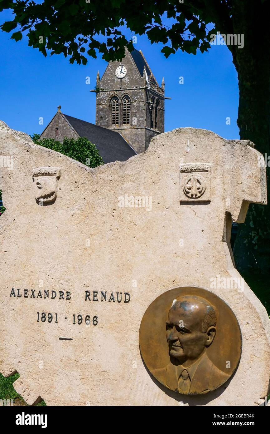 Monument in memory of Alexandre Renaud, SainteMere Eglise, Manche