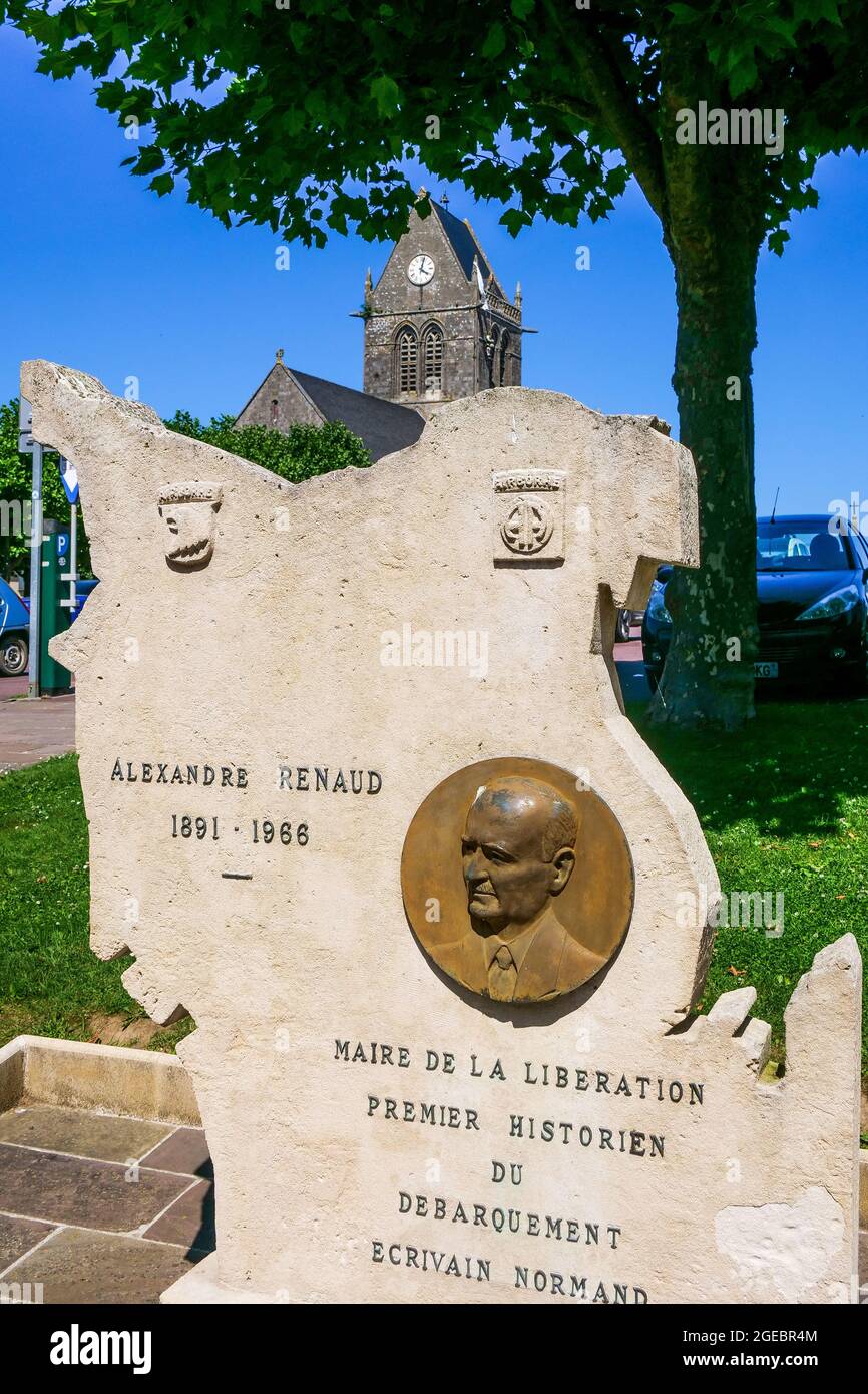 Monument in memory of Alexandre Renaud, SainteMere Eglise, Manche