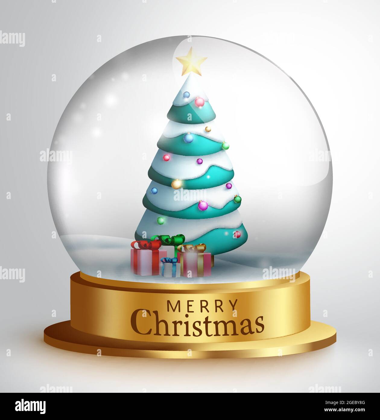 Christmas crystal ball vector element design. Merry christmas snow ...