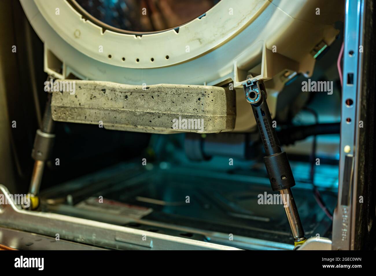 Selective Focus on the gasket mount of a front loading washing machine