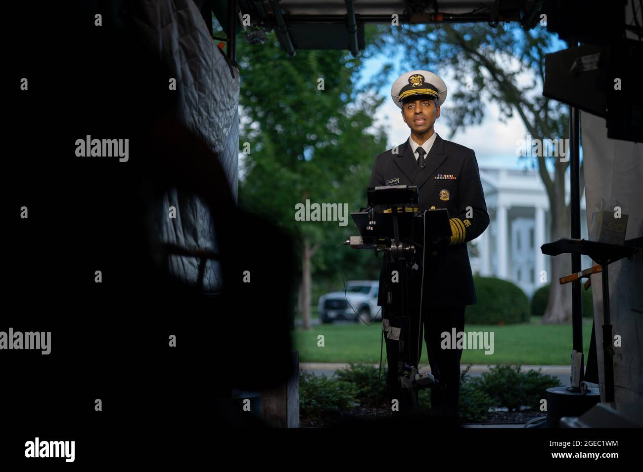 Washington, United States. 18th Aug, 2021. US Surgeon General Vivek Murthy answers questions during an MSNBC interview at the White House in Washington, DC on Wednesday, August 18, 2021. Photo by Ken Cedeno/UPI Credit: UPI/Alamy Live News Stock Photo