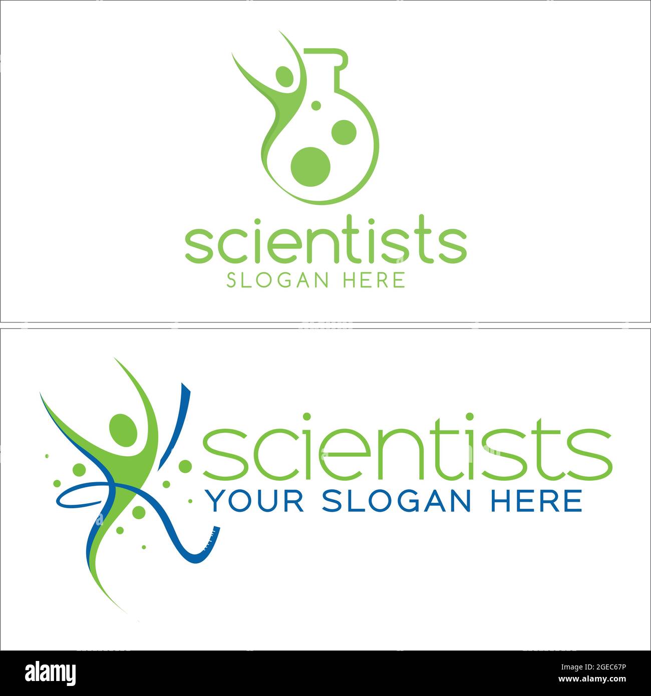 Pharmaceutical laboratory with people and test tube logo Stock Vector