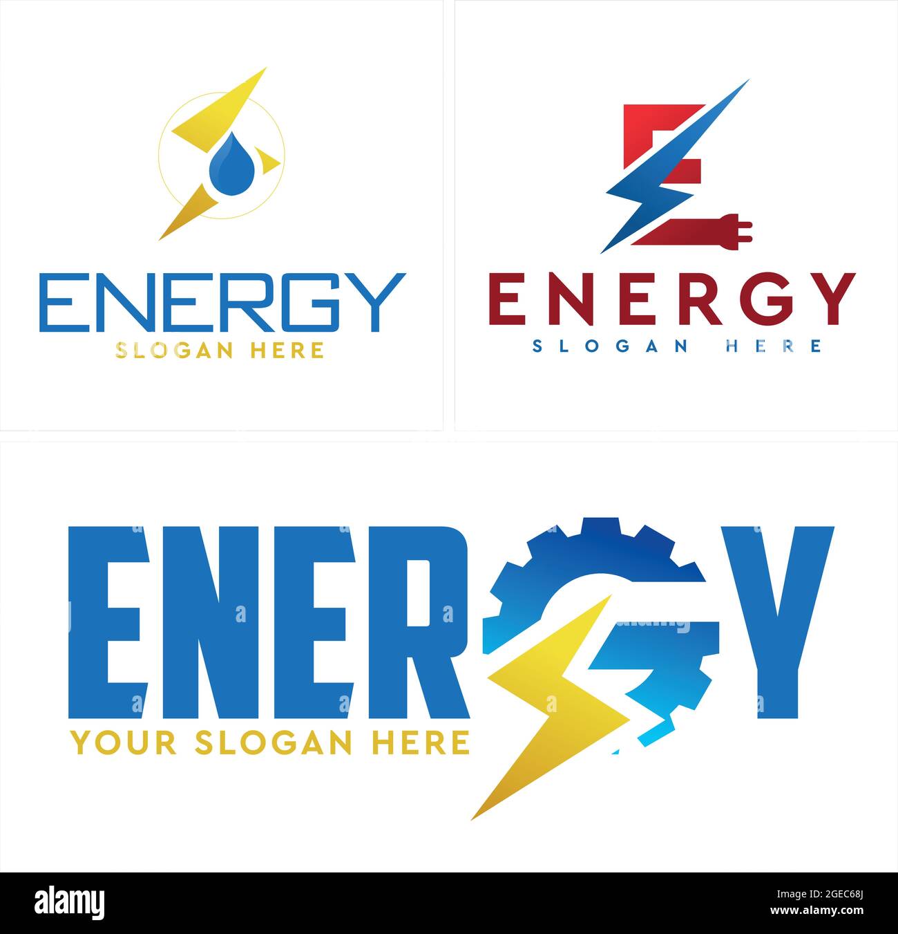 Power icon symbol initial gear electricity logo Stock Vector Image