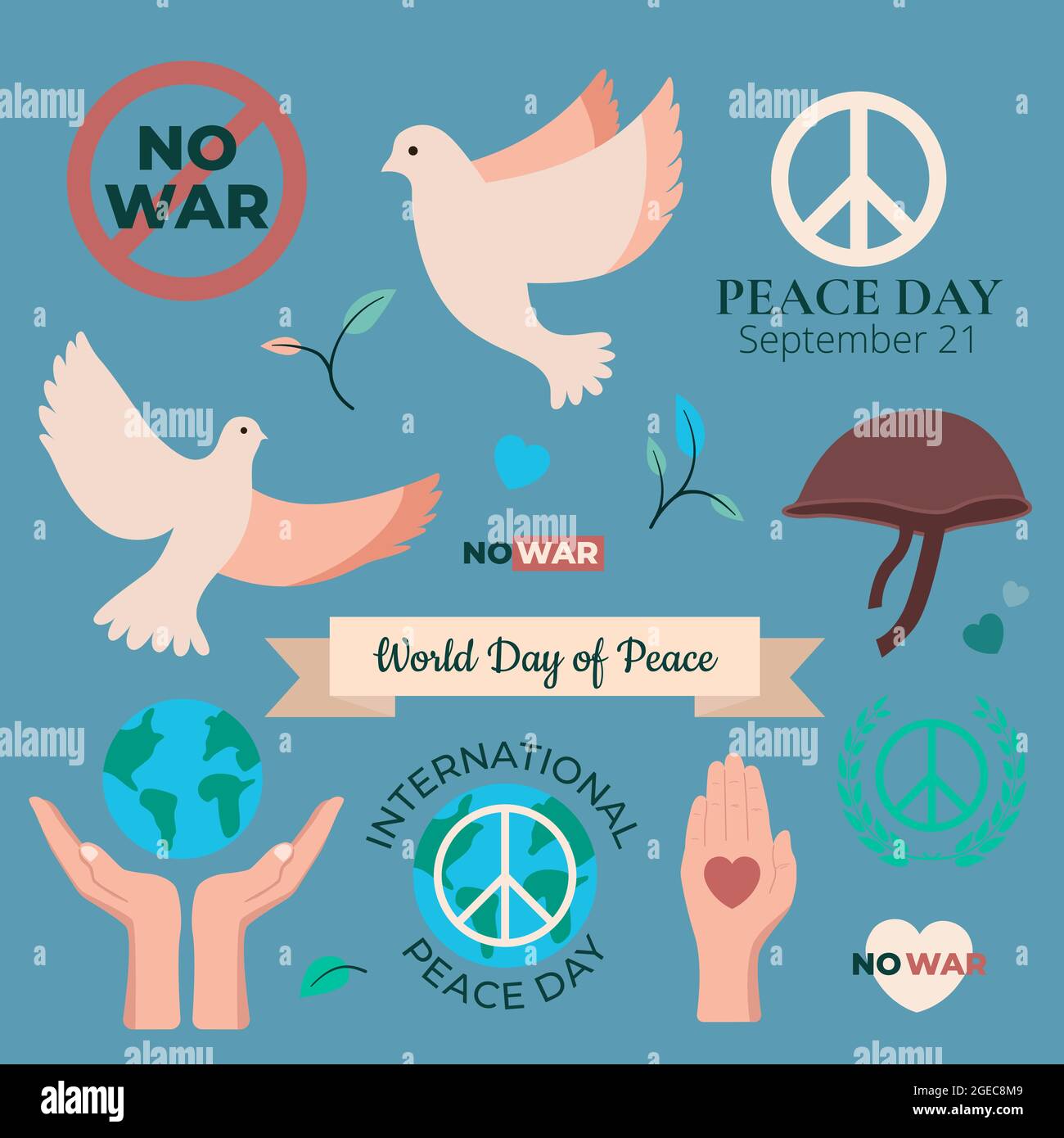World Peace Day september 21 set of dove Stock Vector Image & Art - Alamy