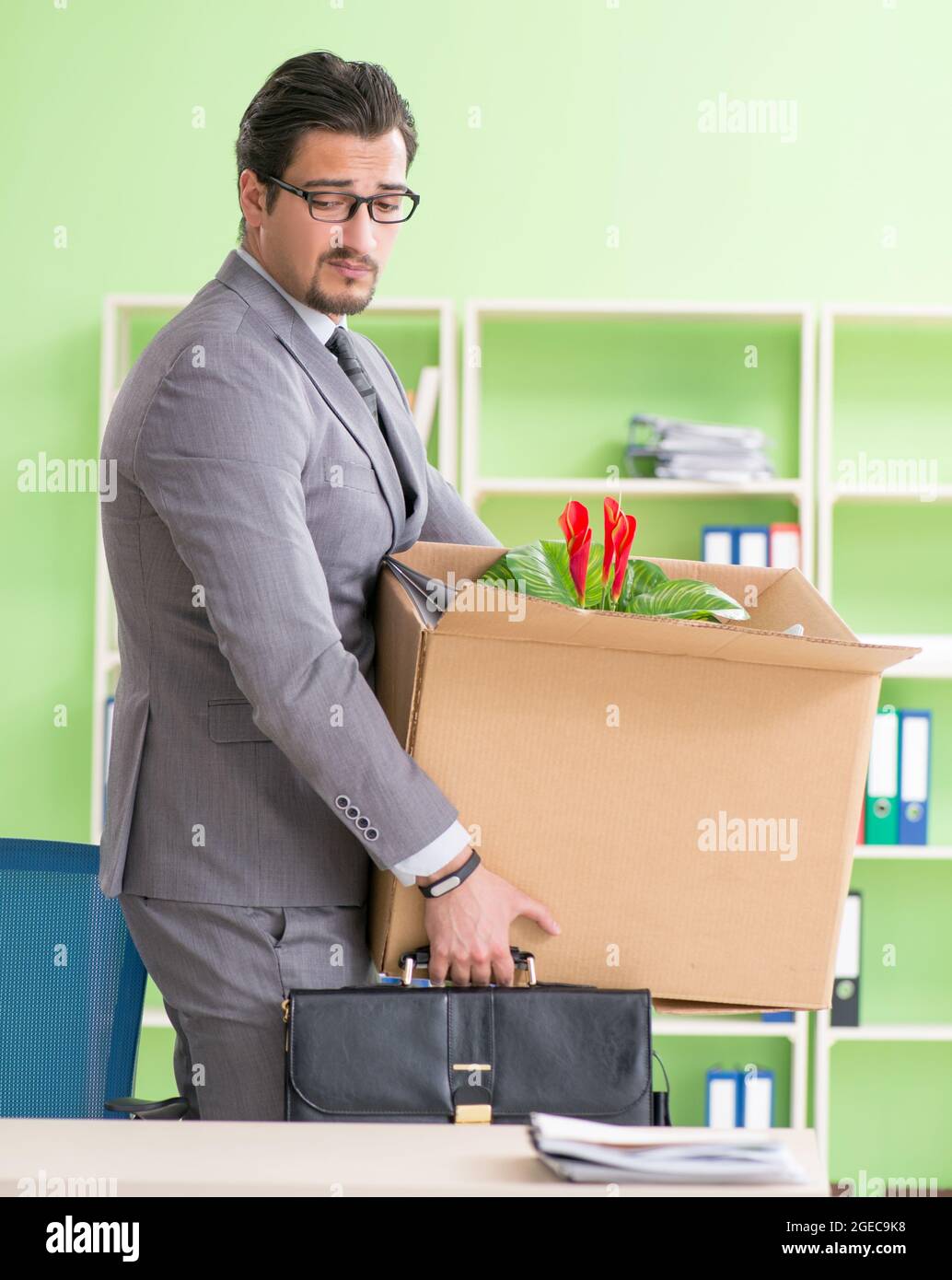 Male employee collecting stuff hi-res stock photography and images - Alamy